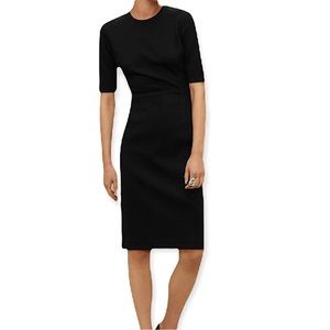 Babaton Aritzia Kramer Faux Suede Black 3/4 Sleeve Dress